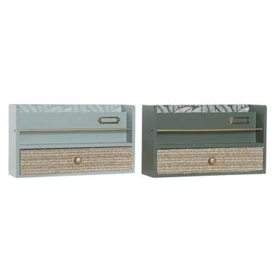 Multi-Functionele Organiser DKD Home Decor LD-181379 Groen Polypropyleen Hout MDF 30 x 9 x 17 cm (2 Stuks)