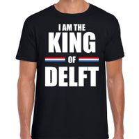 I am the King of Delft Koningsdag t-shirt zwart voor heren - thumbnail