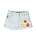 Moschino Kids short en jean à patch logo - Bleu