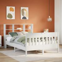 Bedframe zonder matras massief grenenhout wit 120x190 cm