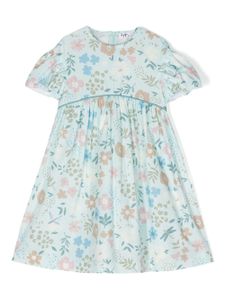 Il Gufo robe en coton à fleurs - Bleu