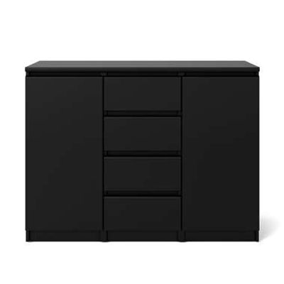 Kast Naia - mat zwart - 90,7x120,6x50 cm - Leen Bakker