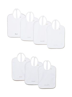 Bonpoint lot de sept bavoirs à broderies - Blanc