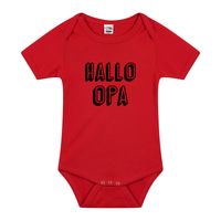 Hallo opa cadeau baby rompertje rood jongen/meisje 92 (18-24 maanden)  - - thumbnail
