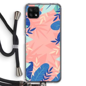 Tropisch: Samsung Galaxy A22 5G Transparant Hoesje met koord