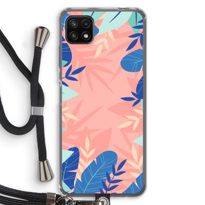Tropisch: Samsung Galaxy A22 5G Transparant Hoesje met koord