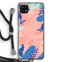 Tropisch: Samsung Galaxy A22 5G Transparant Hoesje met koord