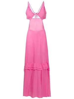 Amir Slama robe mi-longue à effet de transparence - Rose