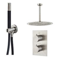 Regendouche set SaniClear Inox Pro | Inbouw | Thermostaatkraan | 2-weg | Rond | RVS look - thumbnail