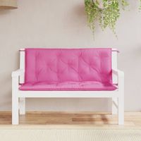 Tuinbankkussens 2 st 120x50x7 cm stof roze