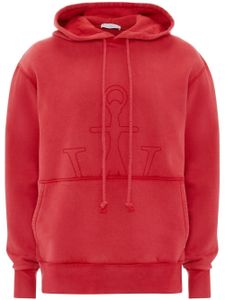 JW Anderson hoodie à logo brodé - Rouge