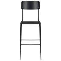 The Living Store Barstoelen - 2-Delige - Zwart - 41.5 x 59 x 116.5 cm - Stapelbaar