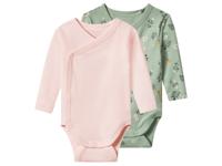 lupilu Set van 2 baby rompers (Roze/groen, 62/68)