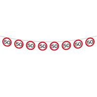 Slinger - 50 jaar - stopborden - 10 meter - papier - 50e verjaardag versiering - Abraham - Sarah
