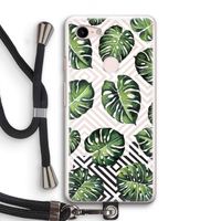 Geometrische jungle: Pixel 3 Transparant Hoesje met koord