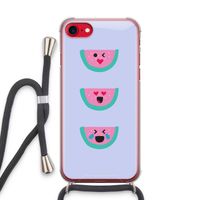 Smiley watermeloen: iPhone SE 2020 Transparant Hoesje met koord