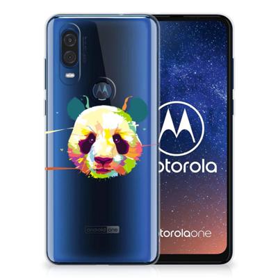 Motorola One Vision Telefoonhoesje met Naam Panda Color Motorola One Vision Telefoonhoesje met Naam Panda Color