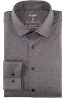 OLYMP Luxor 24/Seven Dynamic Flex Modern Fit Jersey shirt antraciet, Melange - thumbnail