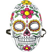 Day of the Dead sugarskull Halloween gezichtsmasker voor dames - thumbnail