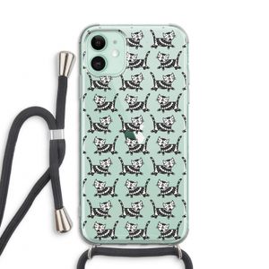 Zwarte poes: iPhone 11 Transparant Hoesje met koord