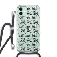 Zwarte poes: iPhone 11 Transparant Hoesje met koord