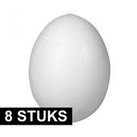8x stuks eieren van piepschuim 8 cm   -