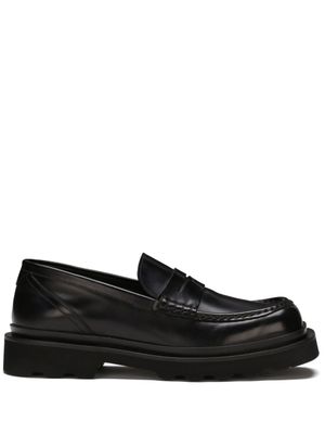 Dolce & Gabbana mocassins en cuir à entaille penny - Noir