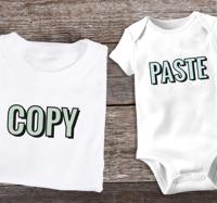 Moeders en dochters t-shirts Copia y pega verde