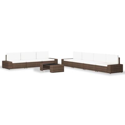 8-delige Loungeset poly rattan bruin