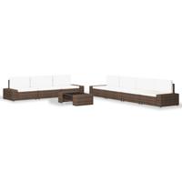 8-delige Loungeset poly rattan bruin
