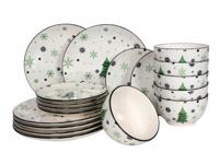 Studio Tavola Kerstservies - Aardewerk - Groen 16-delig / 4 personen
