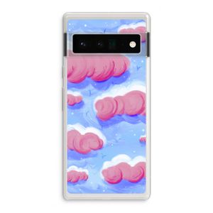Roze wolken met vogels: Google Pixel 6 Pro Transparant Hoesje