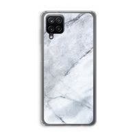 Witte marmer: Samsung Galaxy A12 Transparant Hoesje