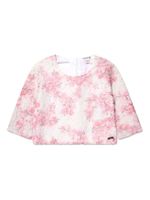 guess kids haut crop à dentelle fleurie - Rose