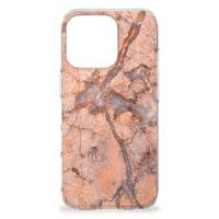 iPhone 16 Pro | TPU | Siliconen hoesje | Marmer Oranje