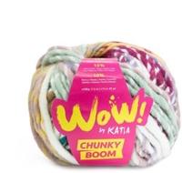 Katia WOW - Chunky Boom 302 Kauwgom roze-Parelachtig paars-Citroengeel