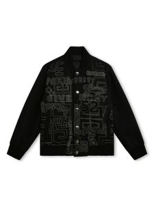 Givenchy Kids veste bomber à logo brodé - Noir