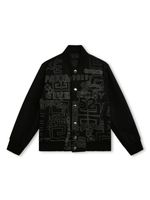 Givenchy Kids veste bomber à logo brodé - Noir - thumbnail