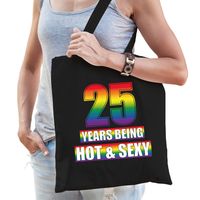 Hot en sexy 25 jaar verjaardag cadeau tas zwart voor volwassenen - Gay/ LHBT / cadeau tas   -