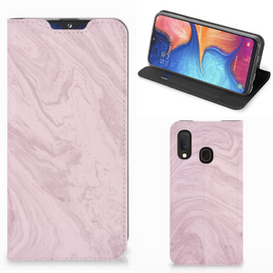 Samsung Galaxy A20e Standcase Marble Pink - Origineel Cadeau Vriendin