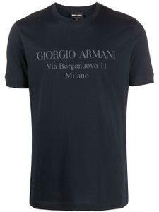 Giorgio Armani t-shirt à logo imprimé - Bleu