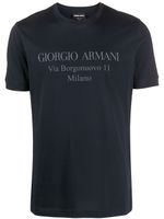 Giorgio Armani t-shirt à logo imprimé - Bleu - thumbnail