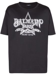 Balmain t-shirt en coton à logo imprimé - Noir