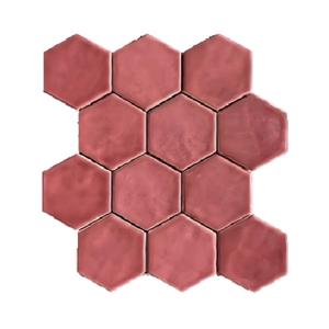 Terre d&apos;Azur Hexagonale Mosaic Royal Fuchsia 28x30 cm