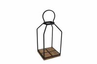 Etagere "Mike" S naturel/zwart hout/metaal 13x13x33cm