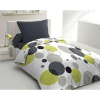 Completo letto in microfibra - HOME LINGE PASSION - BULLES DE REVE - Copripiumino 140 x 200 cm + 1 federa 63 x 63 cm - Grigio