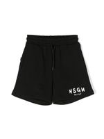 MSGM Kids short de sport à logo imprimé - Noir