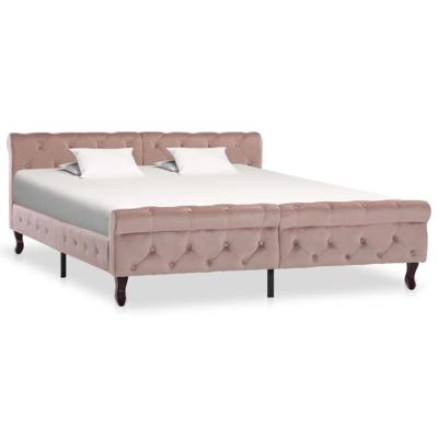 Bedframe fluweel roze 160x200 cm