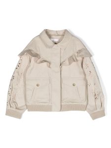 Chloé Kids veste imperméable en broderie anglaise - Tons neutres