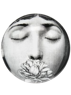 Fornasetti assiette à imprimé graphique - Blanc